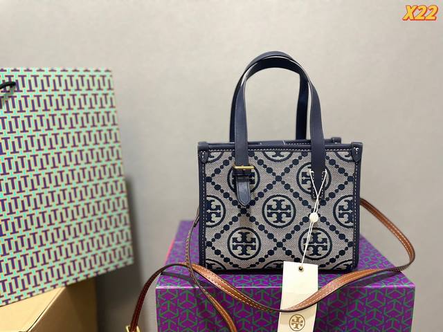 折叠礼盒 Toryburch汤丽柏琦t Monogram Toryburch汤丽柏琦tmonogram迷你藏蓝老花托特包 迷你托特包包乖得不行简直是我的梦中情包