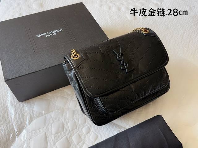 配高级包装 Size 28*22Cm 大 千呼万唤的大号白色终于到货 高订版 Niki Ysl Niki 皮料软糯质感 进口牛皮