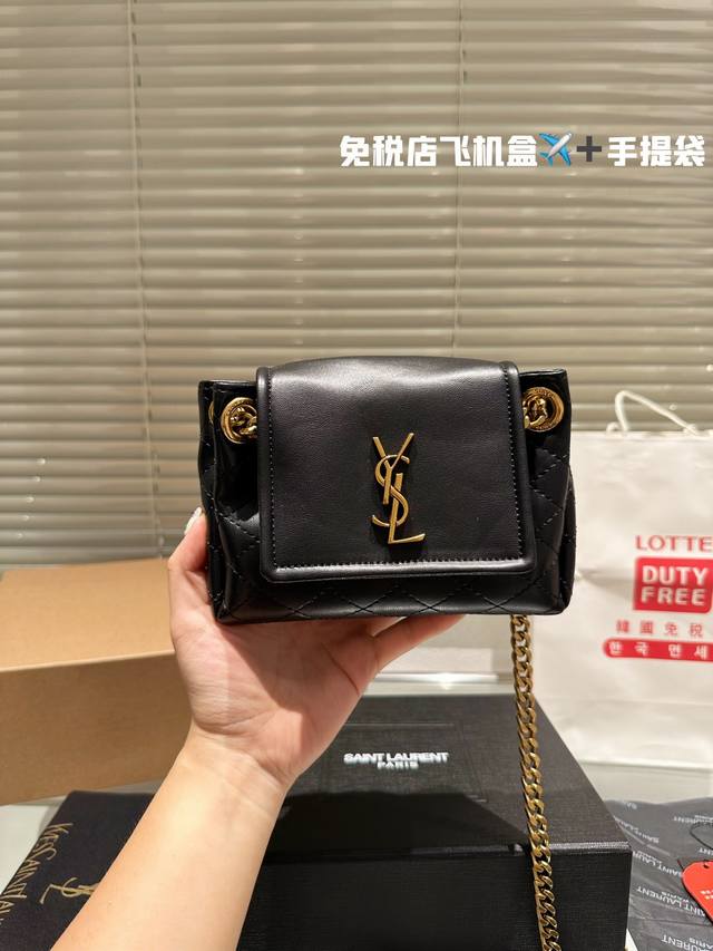 复刻版 牛皮 Ysl圣罗兰le Monogrammenolita 洛丽塔链条翻 盖金标logo菱格纹 羊皮革 单肩斜挎包 迷你 复古白色 一发售就火爆全网的回归