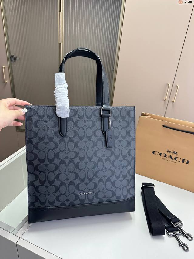 Coach 蔻驰graham Slim Brief 托特包 公文包手提包 单肩斜挎包 经典logo搭配原厂工艺材质 休闲百搭 采用精湛镶嵌细工d-286尺寸35