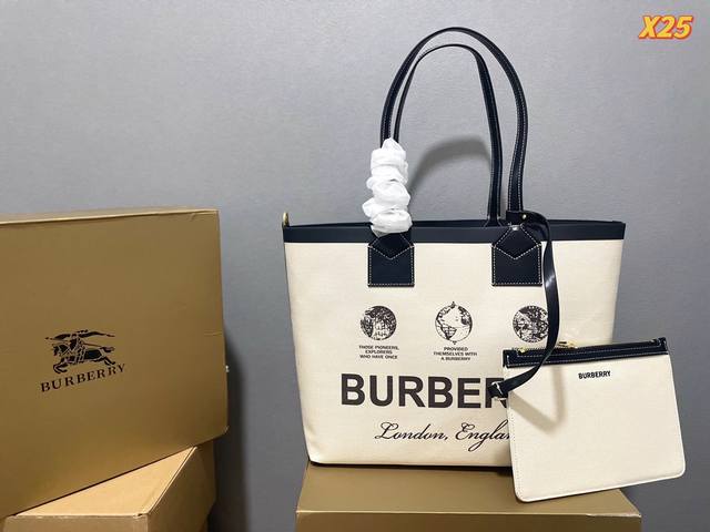 无盒 巴宝莉 Burberry 经典气质大牌购物袋 双面tote托特这款真的是太经典啦 你们千呼万唤的款 怎么背都好看 质量超b 进口布料 原版配色内里 Pk专