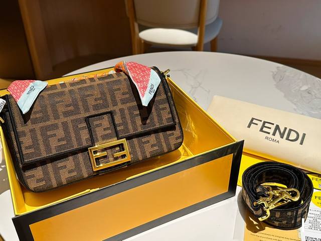 配送丝巾 芬迪fendi 经典手提法棍包 尺寸27Cm 礼盒包装