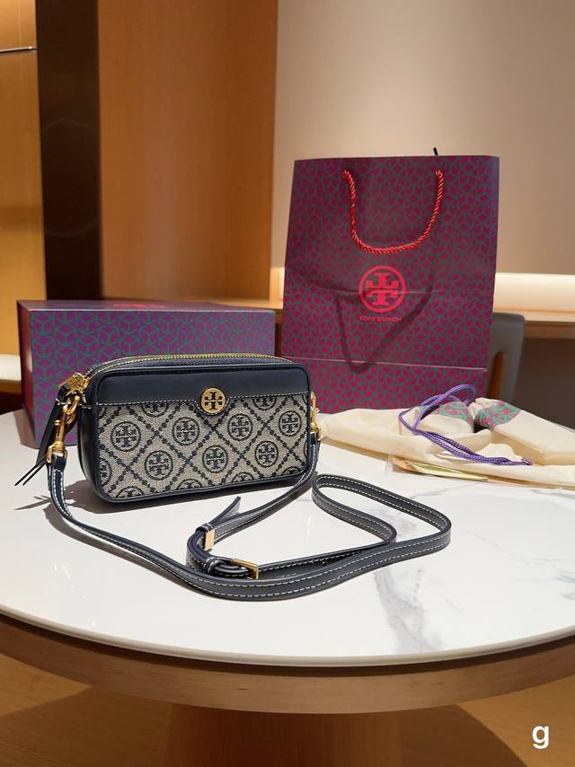 Tory Burch 托里伯奇tb T Monogram 迷你提花相机包 尺寸18 10 礼盒包装手提袋