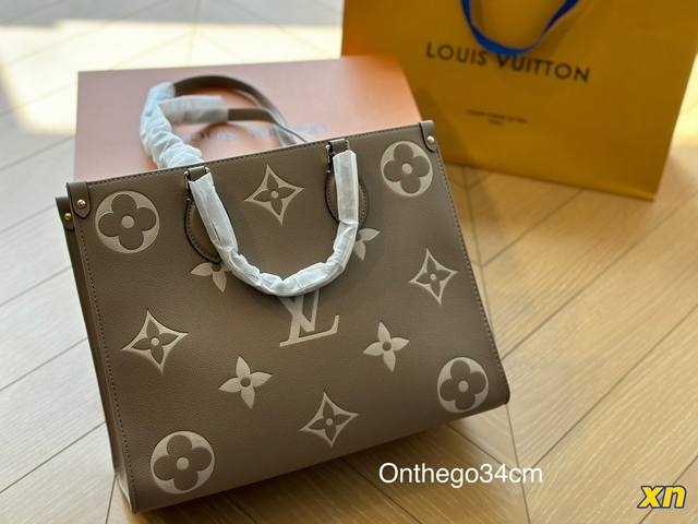 全套包装 Lv Onthego Mm中号老花34厘米 Iv的老花托特包 最喜欢的tote因为既可手提也可单肩手提的带子我也可以当作肩带hhh