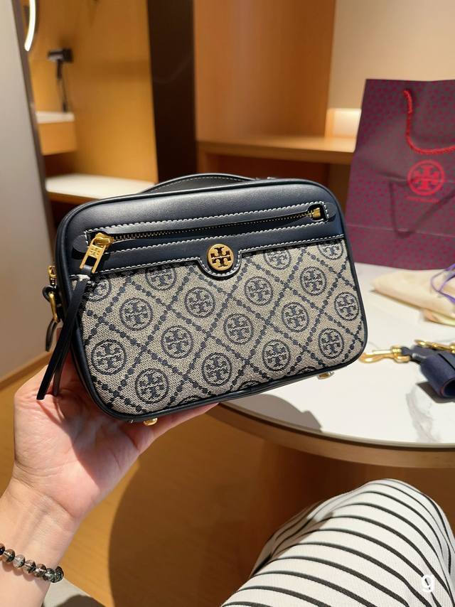 Tory Burch 托里伯奇tb 专柜t Monogram提花相机包 尺寸21 15 礼盒包装手提袋