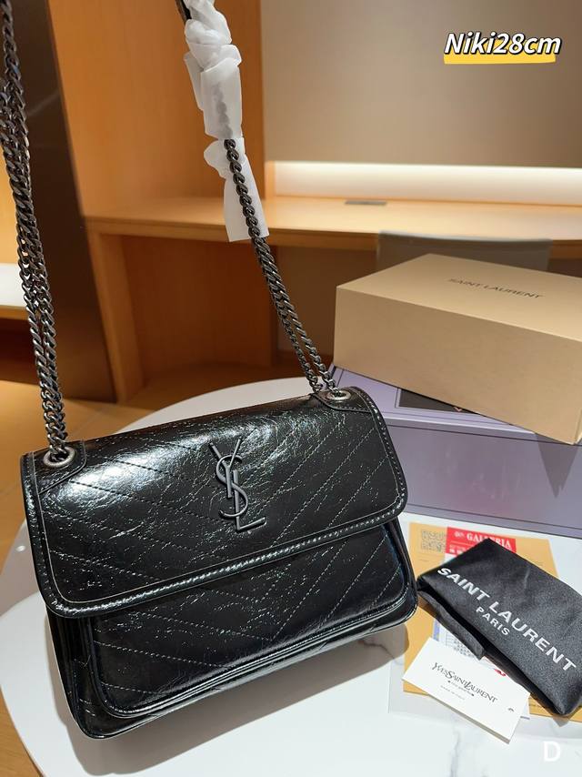 Ysl 圣罗兰 经典niki 流浪包 尺寸28Cm 礼盒包装飞机箱