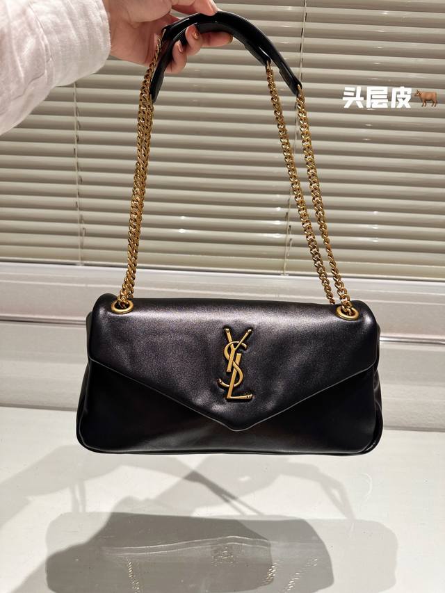 复刻版 牛皮 Ysl 圣罗兰超好看超高级的斜挎包包单肩包 Size 27Cm Ysi Loulou Puffer 绗缝云朵包 手感柔软细腻 链条包 #Vsl圣罗