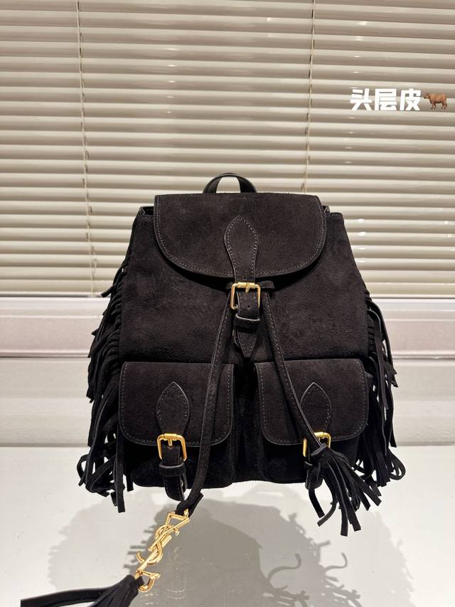 头层皮 圣罗兰 Ysl 双肩包 慵懒随性又好背 黑色 棕色 上身满满的惊喜 高级慵懒又随性 彻底心动的一只 Size 23 26Cm