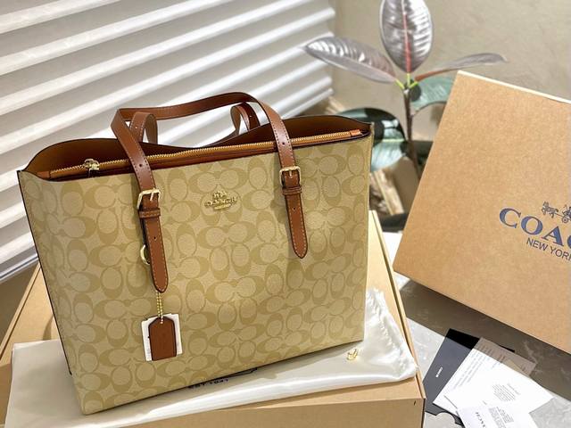 折叠礼盒 Coach Mollie35 Tote托特包 蔻驰coach代工厂最新购物袋 出货顶级品质亮泽五金logo 炒鸡火实用的款式 多用款内衬logo时尚百