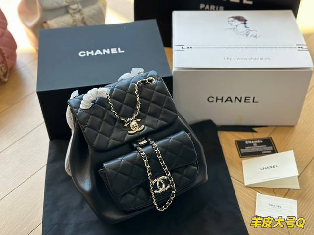 全套包装 Chanel菱格双肩包 出游必备哦 多色可选择 尺寸22*23Cm