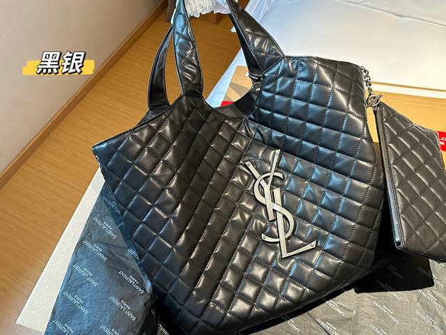 高版本 Ysl 圣罗兰 Gaby绗缝纹路购物袋银标 Tote 托特包 尺寸33*37 飞机箱包装