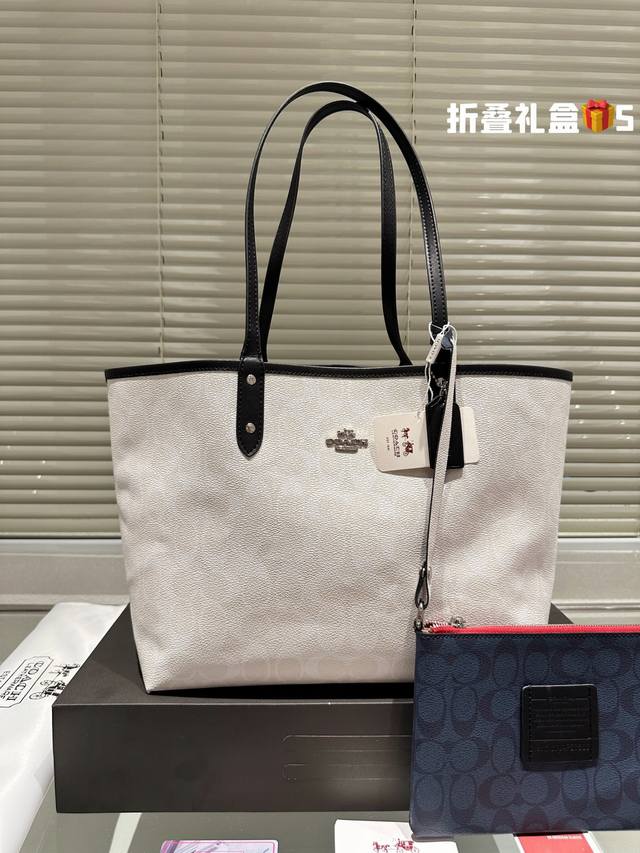 复刻版 牛皮 双面 Coach & City Tote经典托特包手提单肩 Coach新款 托特包 奥莱款 Coach2023新款 可手拎 单肩百搭气质 Size