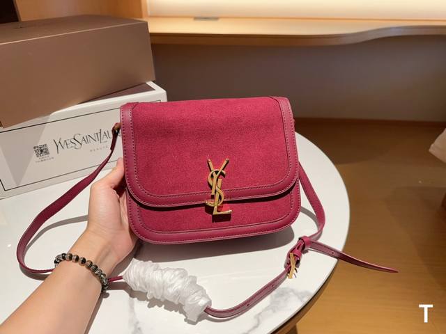 Ysl 圣罗兰 Solferino Box绗缝绒面 豆腐包小方差包 尺寸23Cm 礼盒包装飞机箱