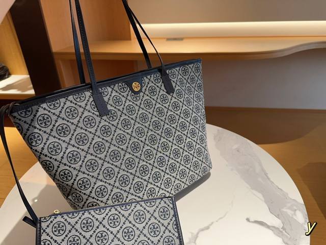 Tory Burch 托里伯奇tb汤丽柏琦 黑金系列托特包购物袋 尺寸32 29