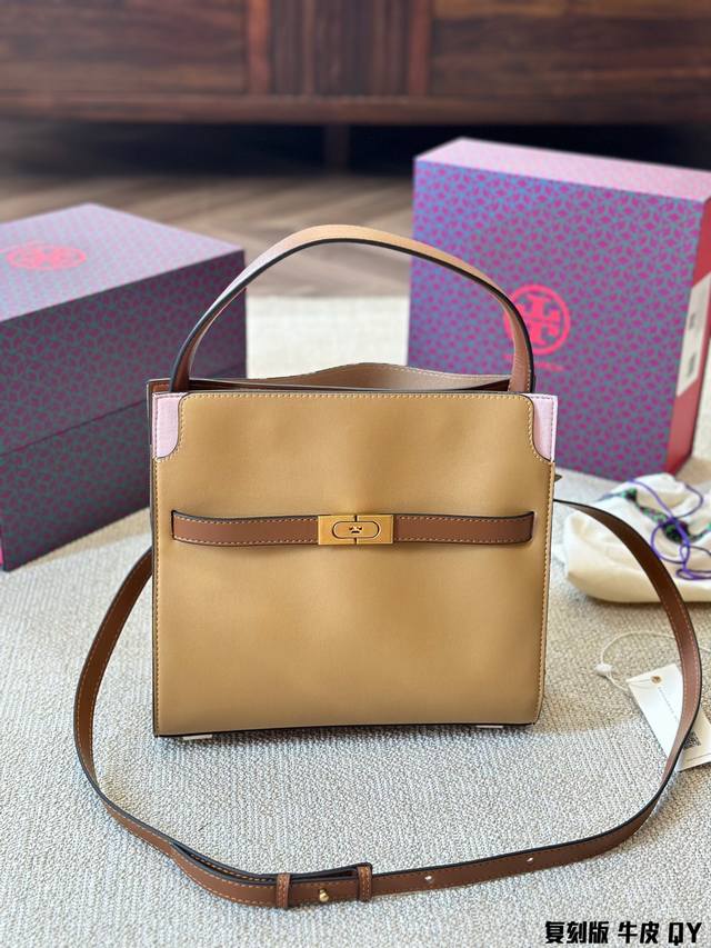 牛皮版本 Tory Burch In Color Tb女包lee Double单肩斜挎包托特包 超级洋气的一款 无须质疑 2021专柜爆款就是它 托里 伯奇 T