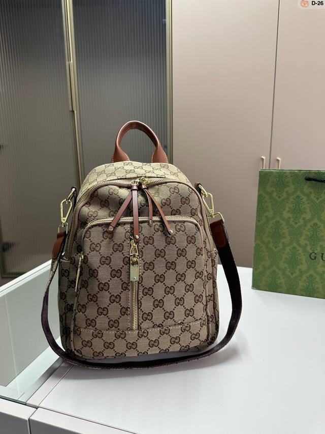 Gucci 酷奇ophidia 老花双肩包 上身很舒服不压身 超级实用 日常通勤 出门旅行必备哦 D-26尺寸24 13 30