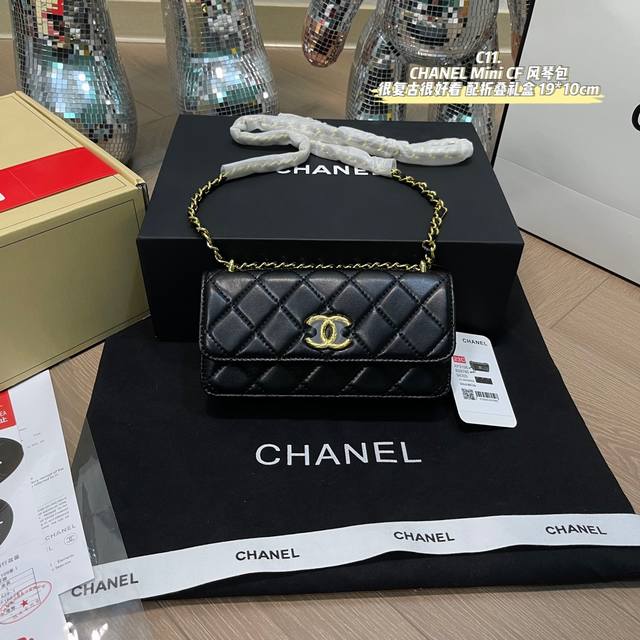 配折叠盒 尺寸 19x10Cm 香奈儿 Chanel 22K Mini Cf 风琴包 很复古很好看的款式 经典的cf包型才是香奈儿 Chanel的灵魂