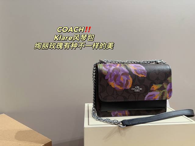 折叠盒尺寸21 14 蔻驰coach Klare风琴包 绚丽玫瑰有种不一样的美 时髦复古老花永不过时 与玫瑰印花享受自在时刻 立体廓形 从容展现知性风采