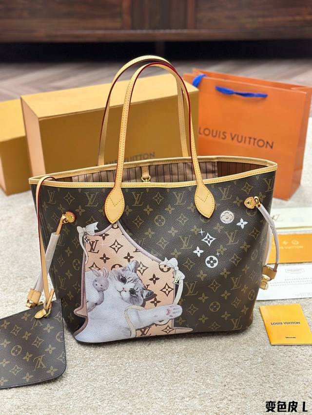 变色小牛皮 密封折叠盒包装 顶级复刻lv 变色牛皮 L家 Neverfull 中号购物袋 入门级的款式哦 绝对的终身款 此物经典不言而喻 街拍和实用都是非常nb