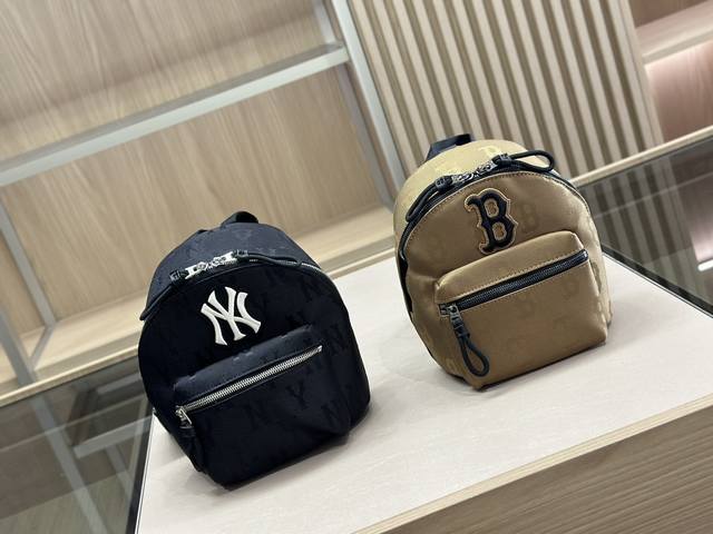 贸易公司渠道正品货欢迎品鉴 非通货 Mlb韩国专柜新款nymlb Monogram系列满印双肩包 尺寸:20.22Cm