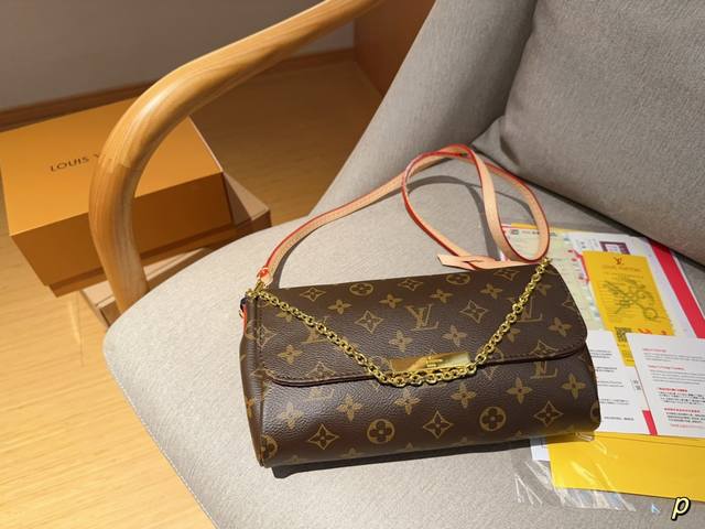 Lv 路易威登 Favorite老花变色皮麻将包信封包链接包 尺寸 24Cm 礼盒包装飞机箱