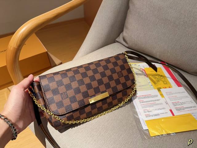 Lv 路易威登 Favorite棋盘格棕格麻将包信封包链接包 尺寸 24Cm 礼盒包装飞机箱 - 点击图像关闭