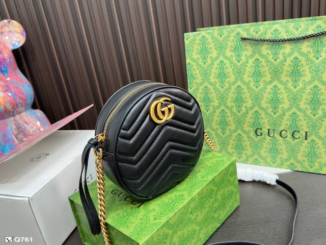 升级版 免税店全套包装 Gucci 刺绣爱心 酷奇圆饼包 拨浪鼓gucci圆饼包简约复古大气 经典火爆原版料打造 尺寸 17 17Cm