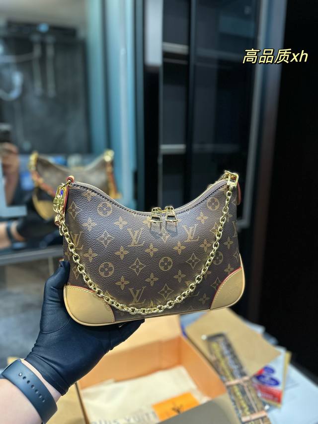 折叠飞机礼盒 升级版 配钢五金 Size 29*16Cm L家 中古款牛角包 Vintage 经典单肩包 配置肩带链条 单肩斜挎都无敌好看百搭