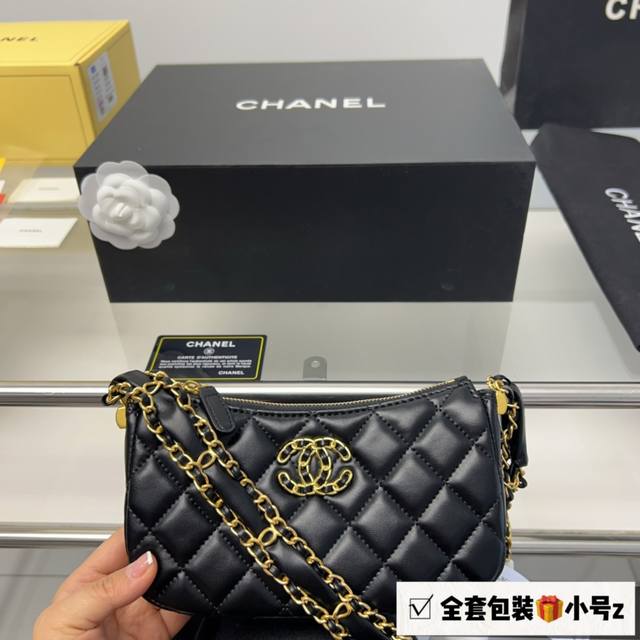 全套包装 香奈儿chanel 23K Hobo腋下包 百搭经典 精致的一只 真的超级无敌巨可爱 仙气满满 小姐姐日常必入款 尺寸19 11Cm