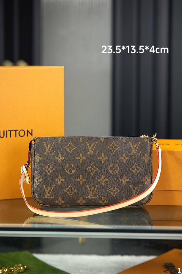 配原版折叠礼盒飞机箱 Lv 路易威登 Louis Vuitton Mini Pochette Accessories 手袋 经典老花中古大麻将包 芯片版 尺寸