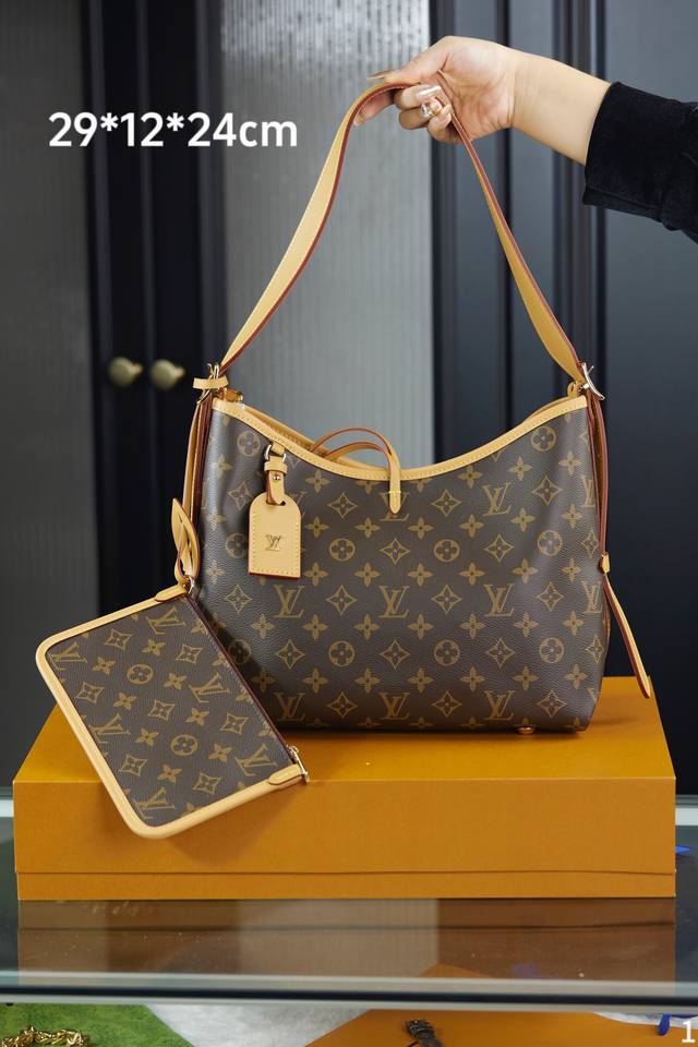 配原版折叠礼盒飞机箱 Lv 路易威登 Carryall 手袋 新款购物袋 尺寸 29*12*24Cm