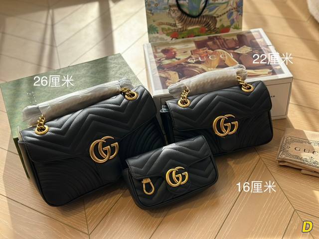 仓库实拍 Gg Marmont 16Cm 22Cm 26Cm 经典款啦 质量很好 性价比高配置图片包装 飞机盒 原版皮质量欢迎对比市场质量喔