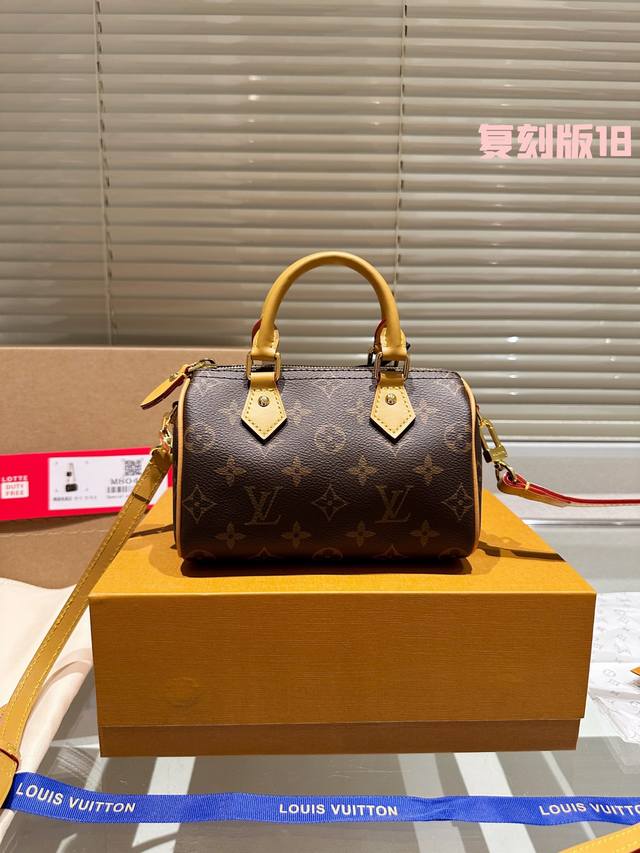 全套包装 Lv Nano Speedy 18 枕头包 Lv 新款系列 枕头包 手袋 全网首发 Lv Speedy Nano 枕头包这款retiro 手袋以标志性