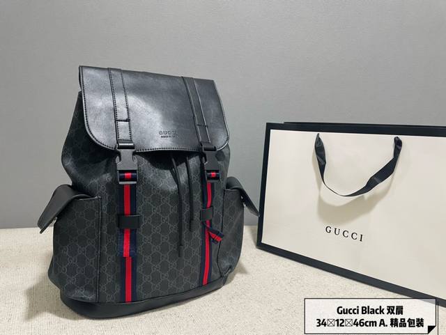 Gucci 新品虎头双肩包 原版品质精工制作gucci 古奇 经典调配件gucci 古奇最新火款 注意细节 这款购物袋将标志性图案与经典印花相结合这种经典搭配表