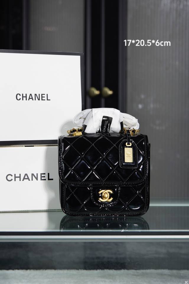 配原版折叠礼盒飞机箱 Chanel 香奈儿 22K 铭牌豆腐包 尺寸 17*20 5*6Cm