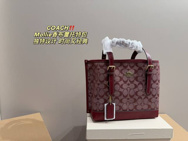 小号 配盒尺寸25 21 蔻驰coach Mollie香布蕾托特包 独特设计 时尚又经典 超级百搭 日常通勤皆可 上身又a又飒