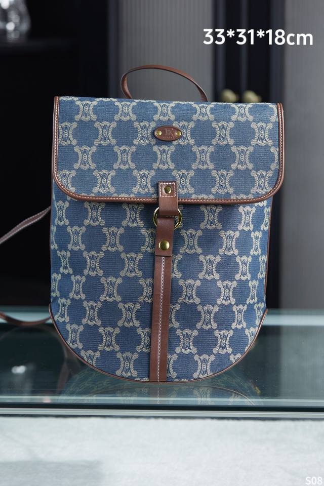 赛琳 Celine 新款牛仔中古系列双肩包 Ddd 尺寸 33x31x18Cm Ddd