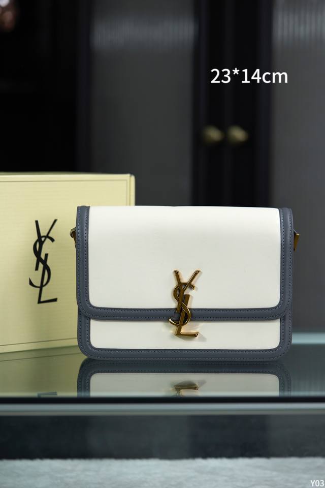 配专柜原版折叠盒飞机盒 Ddd Ysl 圣罗兰 Solferino Box 豆腐包 It Bag 头层牛皮 Ddd 尺寸 23x14Cm 19x14Cm Ddd