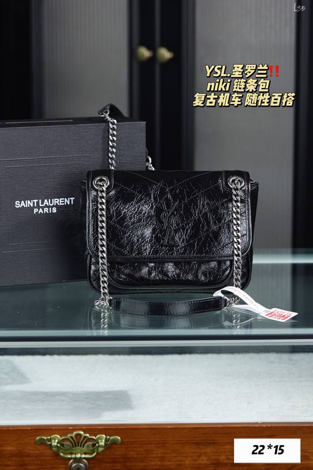 配折叠盒 Ddd Ysl 圣罗兰 Niki 链条包 Ddd 纯皮版本 Ddd 尺寸 22 15 Ddd