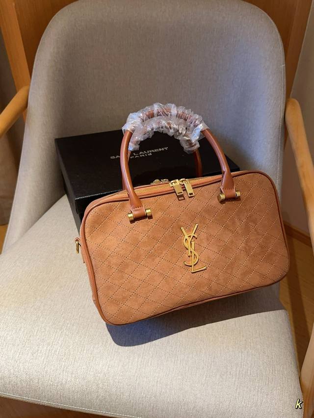 Ysl 圣罗兰 Liya绗缝菱形纹 绒面斜挎包百搭女包 双拉大容量 尺寸30 18 14 礼盒包装