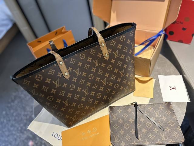 双面使用款 Lv Fw24限定 印花购物袋 全新演绎neverfull经典 新老花购物袋 原单五金logol家经典款包包 万年不过时哦 台湾进口面料包身力挺不是