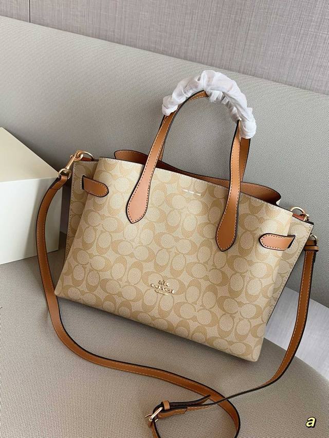 蔻驰coach Hanna Carryall 托特包购物袋tote 尺寸32 23 13 礼盒包装