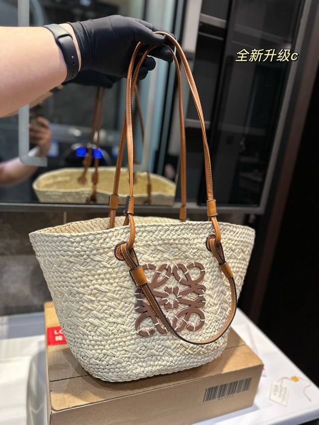 Loewe罗意威 草编织托特夏季新款草编包basket Bag编织购物袋沙滩度假手提包 尺寸 35.25