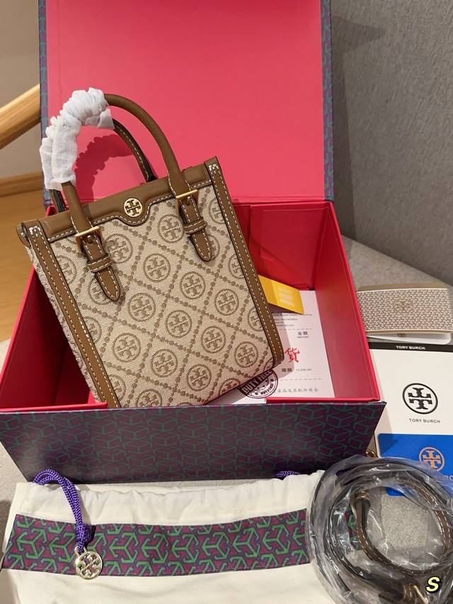 高版本 Tory Burch 托里伯奇tb T Monogram 迷你琴谱包 尺寸16 19 5 礼盒包装