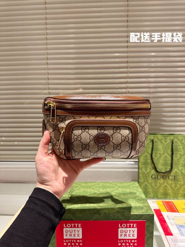 配送手提袋 Gucci古驰gucci系列腰包 胸包 挎包28.14Cm 原版牛皮 全套包装