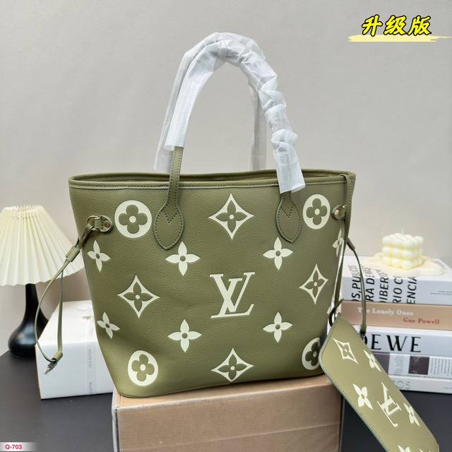 升级版包装 Size 32*28Cm Lvneverfull 中号购物袋 压花 经典到无可复制 最最最经典畅销颜色 有质感 有味道 大家拿到后可以感受下 - 点击图像关闭