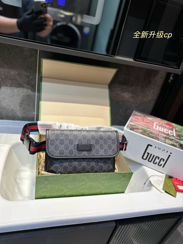 礼盒包装 酷奇gucci 腰包胸包 超级经典又时髦 意外的百搭 耐看精致 日常出街 尺寸25 16