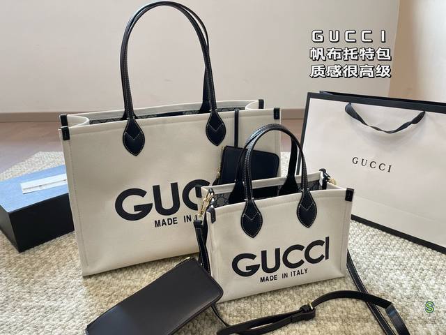 酷奇gucci 帆布托特包 质感很高级 容量超级大也很耐用 日常出街背它回头率百分百 就是这种随性慵懒感 尺寸46 32 28 19