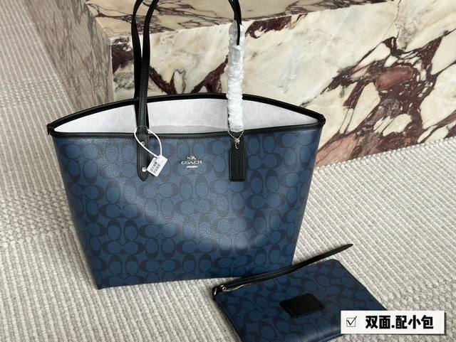 配盒 Size 35*27Cm Coach 家 经典双面city托特包 经典logo购物袋tote包 大爆款 分分钟断货 正反两面都好看 毫无违和感