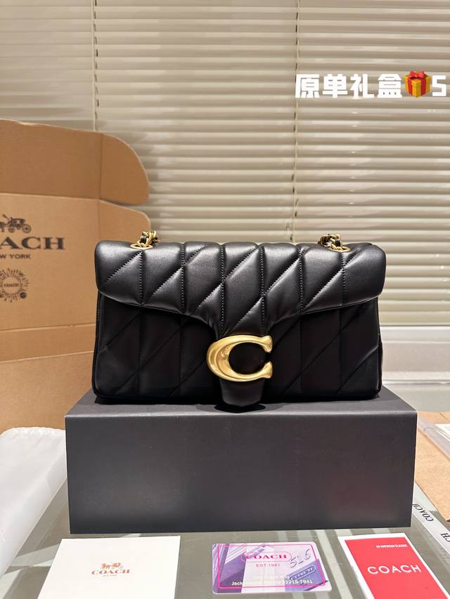 顶级小羊皮 Coach All Black链条 Otabby 系列新款 Coach 链条 包包天花板来啦 暗黑系高级感拉满的全黑金属扣 金属链条 名 甜酷女孩一